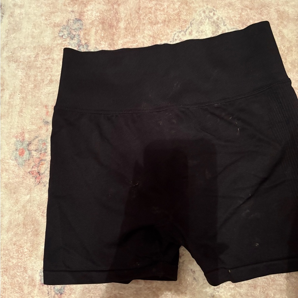 Active USA Women's High-Waisted Black Shorts - Picture 1 of 3